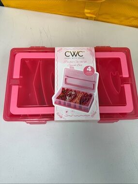 CWC Cook With Color Pink Snack Box - 4 Compartment XOXO divided serving tray